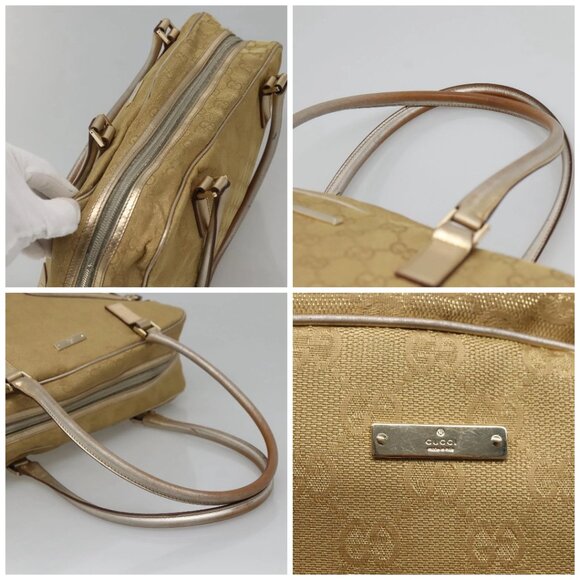 GUCCI GG Canvas Hand Bag Gold Tone 002 1115 Auth ti3284 - Picture 16 of 16